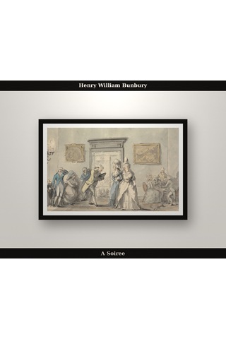 Henry William Bunbury A Soiree Poster, Çizim Duvar Tablosu Çerçevesiz