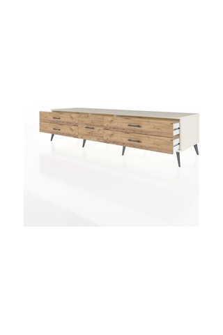Kronos Tv Ünitesi 5 Çekmeceli 220x59x51 Aytaşı-çam Atlas Çam/atlas Çam - Aytası