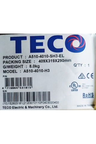 Teco 7.5 Kw A510-4010-sh3-el