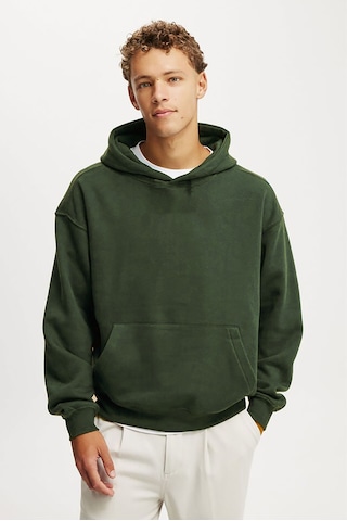 Haki Kapüşonlu Kanguru Cep Erkek Sweatshirt E7169 Haki