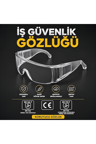 İş Güvenlik Gözlüğü Kaynak Koruyucu Gözlük S700 Major Şeffaf