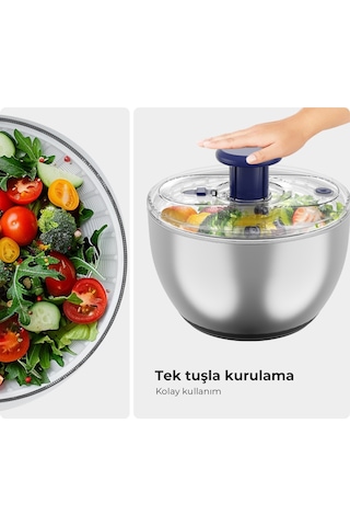 Fabcio Magicmom Salata Kurutucu Set Çelik Paslanmaz Çelik