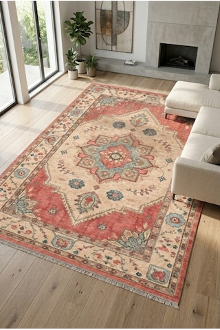 Yolluk Halı Kaymaz Taban Yıkanabilir Leke Tutmaz Kilim Özel Ölçü Koridor Halısı 3027-1 Çok Renkli