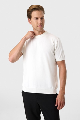 Back And Bond Beyaz Regular Fit Örme Triko Çok Renkli