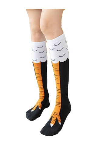 Springsun Anti-slip Anti-friction Komik Desenli Kollu Çorap - Unisex 36cm 45g Siyah