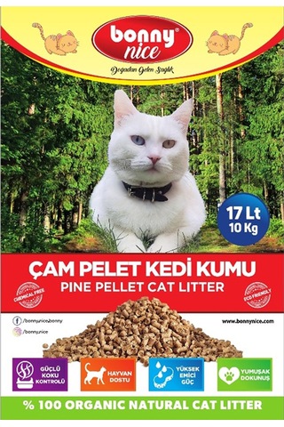 Bonny Nice Doğal Pellet Çam Peleti Kalın Kedi Kumu 2 x 17 L