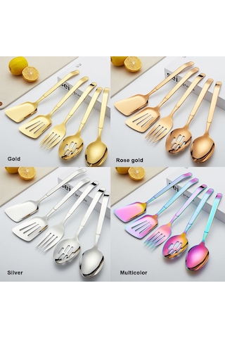 5 Parça Yemek Takımı Çatal Bıçak Takımı Gümüş Diğer