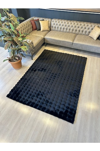 Aries Home Tavşan Tüyü Yumuşak Keçeleşmez Dekoratif Bubble İthal Kalite Post Halı K