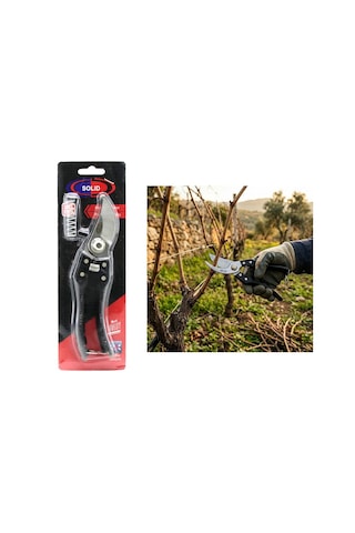 Solıd Çelik Bağ Makası 8" -200mm Geniş Ağız Yedek Yaylı