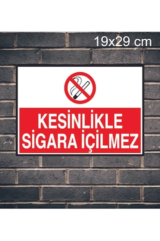 Kesinlikle Sigara İçilmez Metal Uyarı Levhası