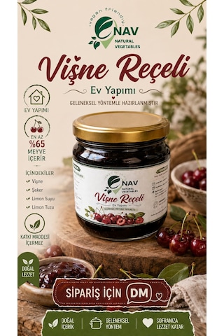 Nav Ev Yapımı Vişne Reçeli 500 Gr
