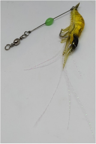 Karides Shrimp Balık Yemi Fosforlu Kancalı 7.5 Cm Sahte Sarı Yem