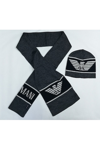 Erkek Çocuk Atkı Bere Armani Junıor Antrasit