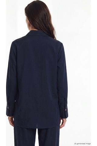Lcw Modest Lacivert Modal Karışımlı Kadın Gömlek Tunik