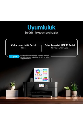 Kingjet Hp Uyumlu 201a Standart Kapasiteli 4 Renk Takım Toner Çipli Mfp M277dw İle Uyumlu