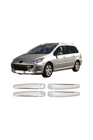 Peugeot 307 Uyumlu 2001-2008 Krom Kapı Kolu 4 Kapı Paslanmaz Çelik