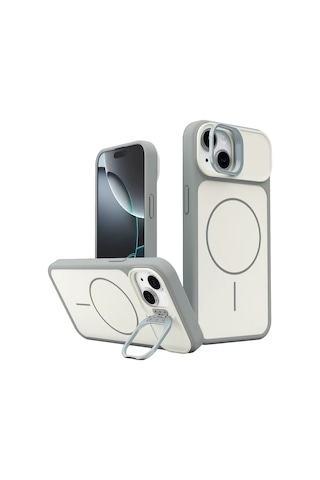 Apple, Uyumlu iPhone 15 Pale Magsafe Standlı Kapak - Beyaz 90187694