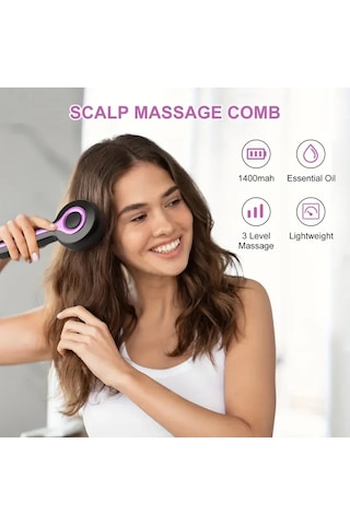 Çok Fonksiyonlu Elektrikli Saç Derisi Masaj Fırçası 4741 Açık Mavi