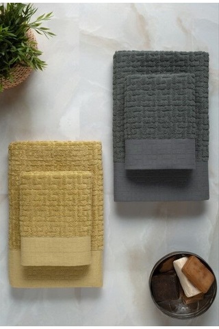 Toyigoo Toyigoo Altınbaşak Bambi Banyo Seti Antrasit Hardal Renkli