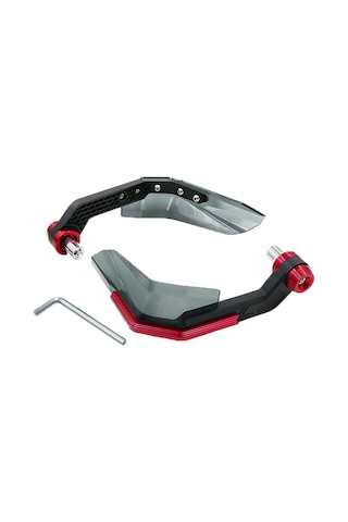 Vkemall Motosiklet El Koruması Kırmızı Çift: Rüzgar, Taş Ve Çarpma Koruma, 22mm Manzaraya Uyumlu, Alüminyum Malzeme