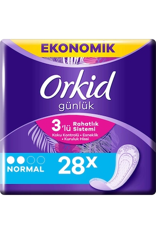 Orkid Tekli Normal Günlük Ped 28'li