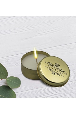 Bk Gift Kişiye Özel İsimli Gold Metal Kutuda Kokulu Mum-4, Ev Hediyesi, Arkadaşa Hediye, Kokulu Mum