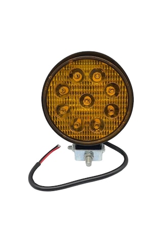10v-30v Çalışma Lambası 9 X 3w Power Ledli Yuvarlak 115 128 Mm Sarı