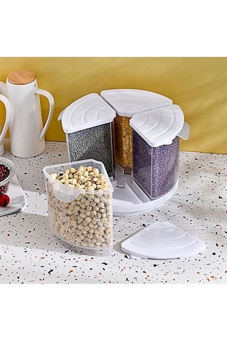 Pazly Yeşil Tahıl Saklama Kabı, Gıda Tahıl Dağıtıcı, Mühürlü Döner, Kuru Gıda Pirinç Kavanozları, Baharat Şeker, Mutfak Düzenleyici Yeşil