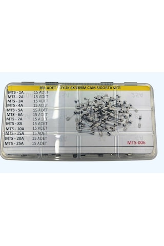 Cam Sigorta 6x30 180 Adet 12 Çeşit Mts006