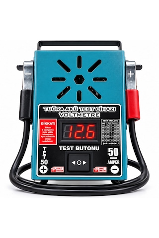 Tuğra 50 Ah Akü Test Cihazı Dijital Voltmetre 12v Kurşun Asit Aküler İçin Yük Test Cihazı