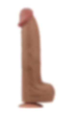 Fastieshop Gerçekçi Deri Çift Katmanlı Dev Dildo - 36 Cm