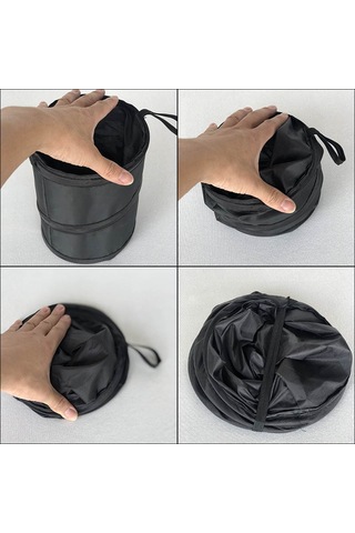 Gajeena Araç Arka Koltuk Çöp Kutusu, Katlanabilir Poliester Çöp Kabı, Leak-proof Depolama Çantası, Araç İçin Yeniden Kullanılabilir Organizer Siyah