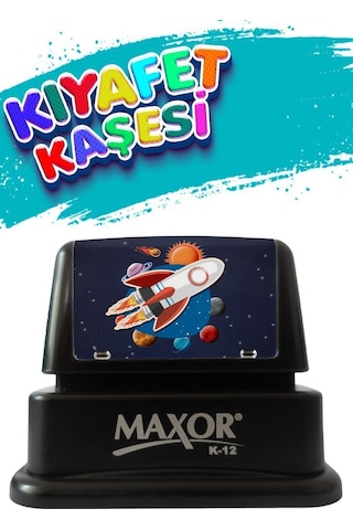 Maxor Kaşe Kıyafet Kaşesi Roket Temalı Öğrenci Kaşesi / Kıyafet Etiketi / Kumaş Kıyafet Kaşesi