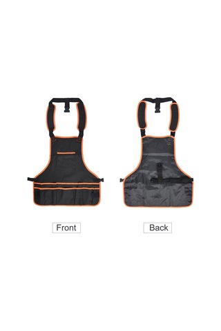 Yifomall Çift Katlı Oxford Kumaş Bahçe Aleti Apronu, Ayarlanabilir Bel Ve Askı, Çok Cepli, Dayanıklı İş Ve Ev Çalışmaları İçin Turuncu-siyah