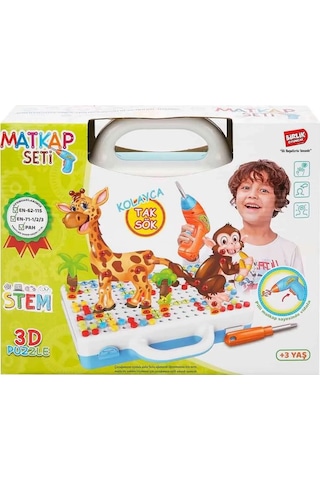 Birlik 3D Stem Eğitici Matkap Seti-Hayvanlar URT014-001
