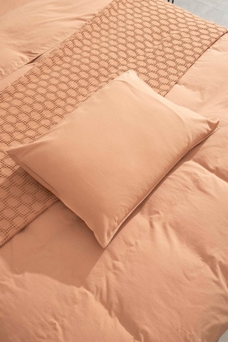 Kaay Stone Wash Pike / Yatak Örtüsü 200x240 Çift Kişilik Tarçın