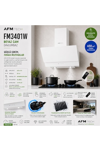 Eminçelik Ve AFM Tech Dalco 22380 - FM7601 - FM3401W 5 Gözlü Beyaz - Inox Ankastre Set