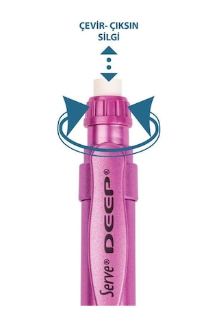 Serve Deep Mekanik Uçlu Kalem 0.7 Mm Metalik Prenses Pembe
