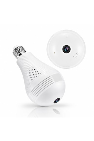 360 Panoramik Ampul Kamera E27 Duy Girişli Led Wifi Ip Kamera V380 Pro Türkçe Uygulama Destekli