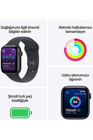 Apple Watch SE 3 GPS + Cellular 44 MM Alüminyum Kasa S/M Akıllı Saat (Apple Türkiye Garantili)