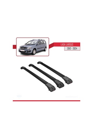 Lada Largus 2012 Ve Sonrası İle Uyumlu Ace-1 Ara Atkı Tavan Barı Siyah 3 Adet Bar