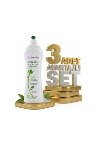 Naturalive Borakslı Elde Bulaşık Deterjanı 3x750 Ml
