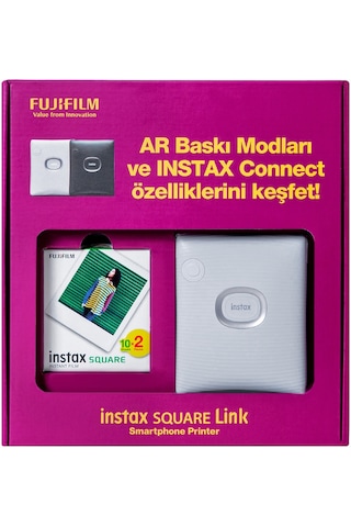 Fujifilm Instax Square Link Akıllı Telefon Yazıcısı Bundle Box Beyaz