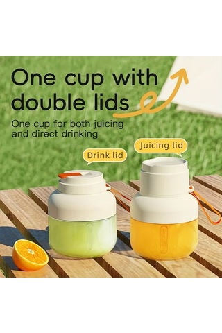 Elmpaly Mavi Usb Şarjlı Portatif Elektrikli Meyve Sebze Sıkacağı Blender 224 55 Galon