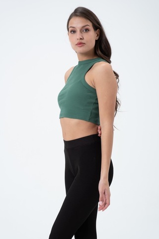 Quhox Kadın Kaşkorse Crop Atlet Yeşil