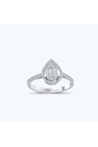 Altınbaş Pırlanta Baget Taşlı Damla Yüzük Mkm462-14k Altın