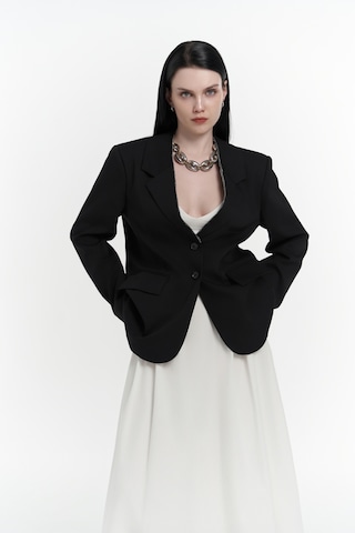 Mai Studios Co. Volda Yaka Detay Siyah Blazer Siyah