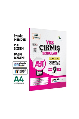 2027 YKS-AYT Matematik-Geometri ÖSYM Çıkmış Soru Bankası Konu Konu Son 9 Yıl Video/PDF Çözümlü
