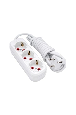 Metre 3'lü Priz - Uzun Esnek Kablolu, Güvenli Ve Dayanıklı Uzatma Kablosu Çoğaltıcı Priz 12