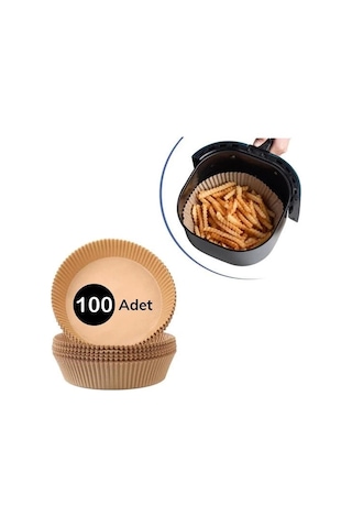 100 Adet Air Fryer Pişirme Kağıdı Tek Kullanımlık Yağlı Kağıdı Yuvarlak Tabak Model Çok Renkli